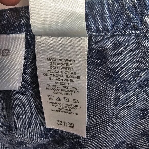 Liz Claiborne Blue Floral Boho Blouse Midi Skirt Chambray Set 12 - Picture 16 of 16